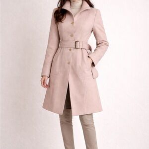 Kenneth Cole New York Blush Pink Belted Trench Coat